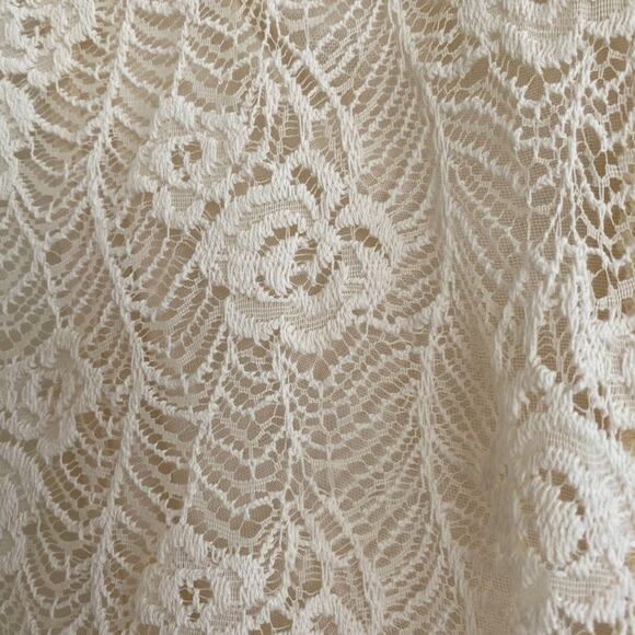 Nine Bird Short Sleeve Top Coverup Lace Front Open Back Size Small - Picture 4 of 5